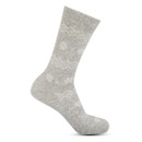 Single light grey ankle sock with a soft white Fair Isle snowflake pattern, shown from the side on a white background.