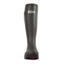 Front view of a dark green Grisport wellington boot with the brand logo prominently displayed near the top and a rugged black sole, photographed on a white background.
