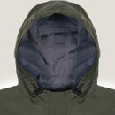 Close-up of the Stoney Creek Men’s Stow It Jacket showing the interior of the hood, featuring adjustable toggles and waterproof lining in grey.