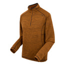 Angled product view of the Yonder II fleece in Pumpkin Spice with articulated sleeves, textured pattern, and technical fabric—perfect for hiking, layering, and outdoor adventure.