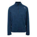 Front-facing product view of the Yonder II fleece in Moonlight Denim, highlighting the half-zip neckline, long sleeves, and breathable grid-pattern fleece for cool-weather layering.