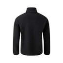 Flat lay image of the black fleece pullover shown from the back, highlighting the simple, clean design without additional logos or detailing.