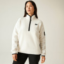 Model wearing the Dare2b fleece from a slight angle, showing front details and the kangaroo pocket zips.