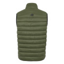 Rear product view of the Regatta Olive Night padded gilet showing sleek panel stitching and high-neck design with subtle brand tab below the collar.
