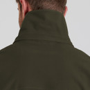 A close up view of the collar on a forest green Ridgeline Torrent jacket