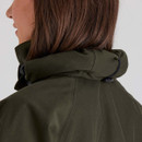 A close up view of roll up hood on a forest green Ridgeline Monsson Classic Smock