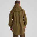 Back view of the Ridgeline Monsoon Classic Jacket in teak, displaying the extended drop tail for extra coverage.