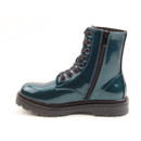 A side view of a glittery blue Heavenly Feet ankle boot on a white background A side view of a glittery blue Heavenly Feet ankle boot on a white background