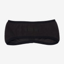 Flat lay of a black fleece LeMieux ear warmer with soft texture and subtle embossed branding.