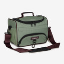 LeMieux ProKit Lite Grooming Bag in Rioja Sage green with burgundy trim and detachable shoulder strap
