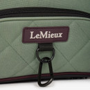Front pocket with LeMieux logo and carabiner clip on ProKit Lite Grooming Bag Rioja Sage