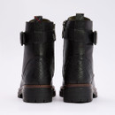 Rear view of Barbour Heidi lace-up boots showing leather texture and pull tabs