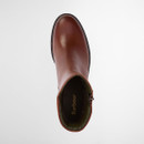 Top view of Barbour Dahlia chestnut leather ankle boot showing rounded toe and branded insole