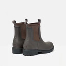 Back angled view of Joules Oakfield short neoprene Wellington boots showing pull tabs and heel detail.