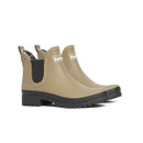 Pair of Barbour Mallow Chelsea welly boots in military brown with black sole, side view