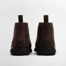 Back view of Barbour Meays Chukka Boots with branded pull tabs and dark rubber soles