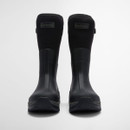 Front view of Barbour Tynedale tall black welly boots with reinforced waterproof toe cap
