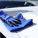 A view of microfibre waffle cloth on a car