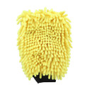 A view of the noodle side of a microfibre cleaning mitt on a white background