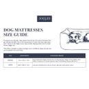 Joules Henson check dog mattress medium size guide with dimensions and suggested breeds