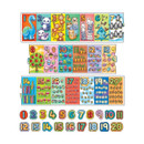 Colourful educational puzzle with numbers 1 to 20. Features cartoon animals, fruits, and objects illustrating each number. Bright, playful design.