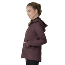 Side profile of mulberry stretch riding jacket with zip pockets