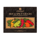 Edinburgh Preserves Hot and Spicy Sauces gift box with colourful chilli pepper illustration.