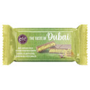 Elit The Taste of Dubai chocolate bar 90g, milk chocolate filled with pistachio cream and crunchy kadayif, wrapped in green packaging with Middle Eastern inspired design.