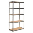 Heavy duty 5 tier metal shelving unit with adjustable shelves and MDF boards, ideal garage and warehouse storage rack