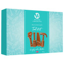 Turquoise chocolate gift box with "Tool Kit" text, featuring chocolate tools: a wrench, screwdriver, hammer, and saw.
