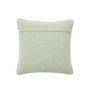 Back view of a plain sage green cushion.