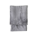 A neatly folded silver Kilburn & Scott super soft flannel fleece throw laid flat.