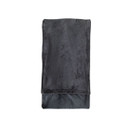A Kilburn & Scott super soft flannel fleece throw, unrolled and neatly folded, displayed in a rich charcoal shade.