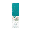 Festive teal and white Festive Fir diffuser box decorated with a snowy village and fir trees, highlighting pine, mistletoe, and moss fragrance notes.