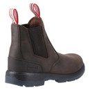 A rear view of a women's  hunter dealer boots on a white background