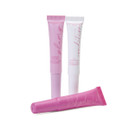 Three Body Collection England lip care products displayed without packaging, in shades of pink and white tubes labelled plump, hydrate, and condition.