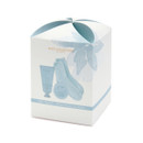 White gift box with a light blue floral design, containing the Body Collection England Feet Treats set, featuring illustrated images of a lotion, soak salts, and fluffy socks on the front.