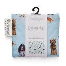 Cooksmart England Curious Dogs large reusable shopping bag, folded into pouch with dog print design.