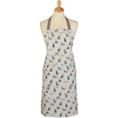 Cooksmart England Curious Cats apron with grey straps and playful cat designs, shown on a mannequin.