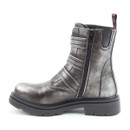 A side view of a silver buckle Heavenly Feet ankle boot on a white background A side view of a silver buckle Heavenly Feet ankle boot on a white background