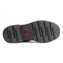 A bottom view of the sole on a silver buckle Heavenly Feet ankle boot on a white background A bottom view of the sole on a silver buckle Heavenly Feet ankle boot on a white background