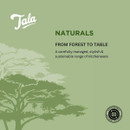 Green background with tree illustration and text: “Naturals, From Forest to Table. A carefully managed, stylish & sustainable range of kitchenware.”