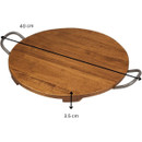 Circular board with handles shown with labelled size of 40 cm diameter and 3.5 cm thickness.