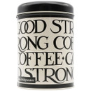 Emma Bridgewater “Good Strong Coffee” kitchen storage tin with black lid and cream body featuring large black lettering design.