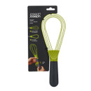 Joseph Joseph Twist 2-in-1 silicone whisk in packaging showing balloon and flat whisk functions.