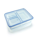 LocknLock food storage box with airtight lid, showing smaller nested containers inside.