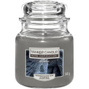 Yankee Candle Home Inspiration Cosy Up medium jar candle, grey wax, 340g with comforting fragrance.