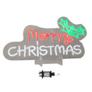 Merry Christmas LED neon sign with clear acrylic stand and power adapter, shown on a white background for product display.