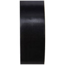 Side profile of a roll of black electrical insulation tape highlighting its smooth finish.
