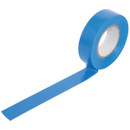 Blue PVC electrical insulation tape roll with strip unrolled, 19mm x 20m, ideal for wiring and general electrical use.